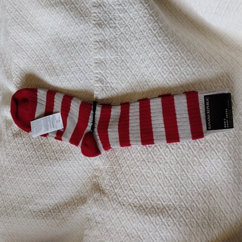 Banana Republic Red Striped Boot Sock